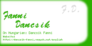 fanni dancsik business card